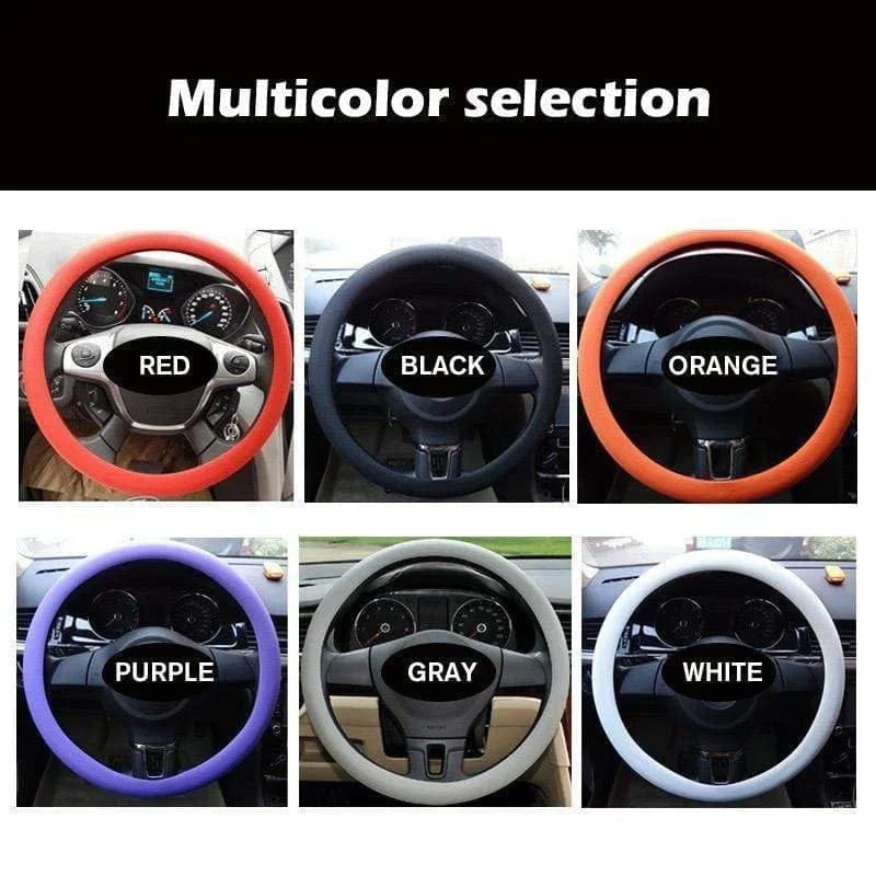 Gripoxio Non-slip Silicone Steering Wheel Protector | Steering Wheel Car Cover Driving Automotive Silicone Protector Gripoxio Non-slip silicone steering wheel protector