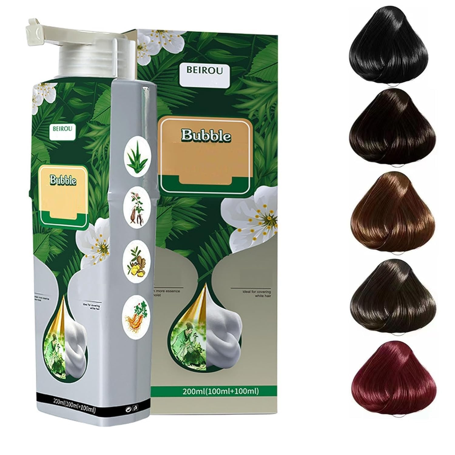 Hair Color Bubble Dye Shampoo | Hair Dye Coloring Grey Hair Color Products Hair Color Bubble Dye Shampoo (Pack of 2)