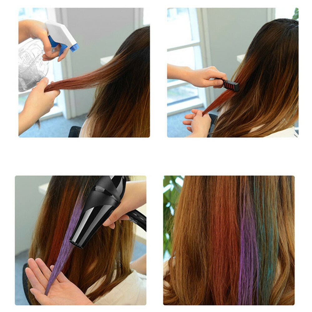 Hair Color Highlights Brush Natural Hair Colorured Comb - Hair Chalk Comb Hair Chalk Comb (Pack of 6)