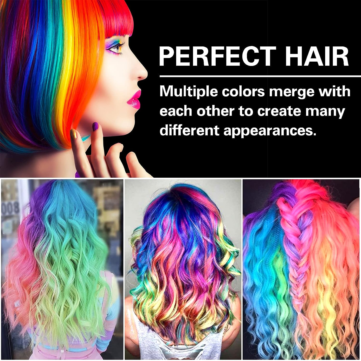 Hair Color Highlights Brush Natural Hair Colorured Comb - Hair Chalk Comb Hair Chalk Comb (Pack of 6)