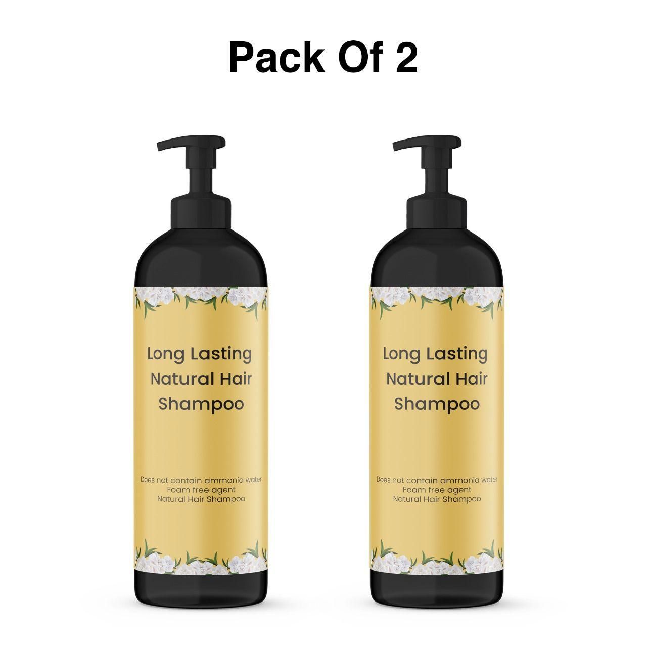 Hair Dye Long Hair Shampoo Natural Organic Dye (Pack of 2) - Long Lasting Natural Hair Dye Shampoo (Pack of 2)