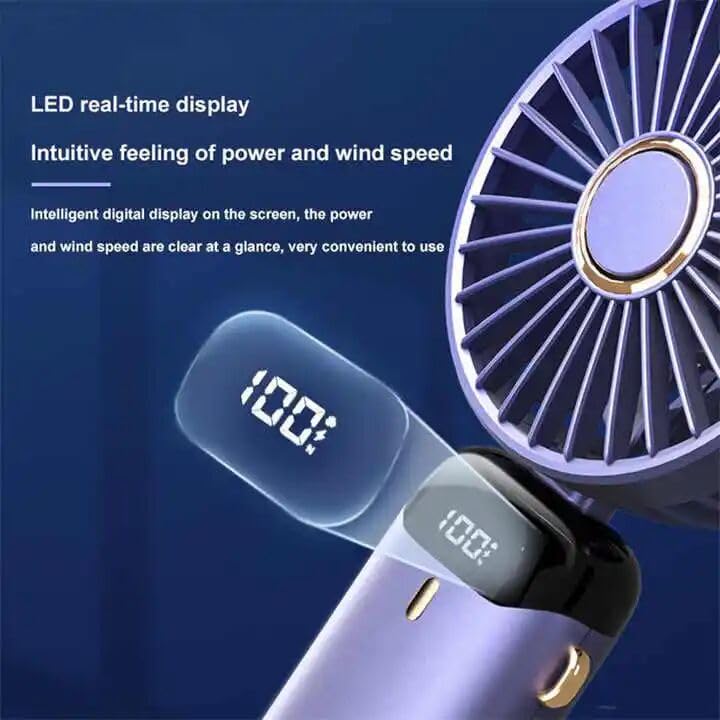 Handheld Fan | Hand Mini Fan Battery Rechargeable Portable Miniature Handheld Fan - Handheld Fan Powerful Handheld Fan with Display
