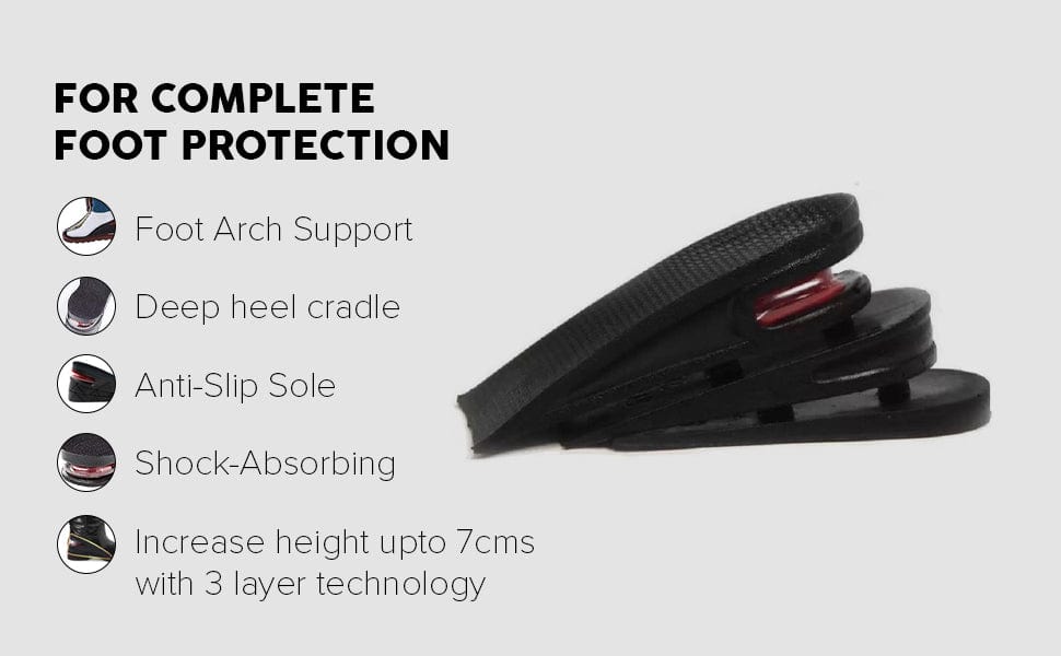 Height Enhancing Shoe Insoles | Innersoles Height Enhancing Sole Increase Height Insole Height Enhancing Shoe Insoles (4 Layer Insoles)