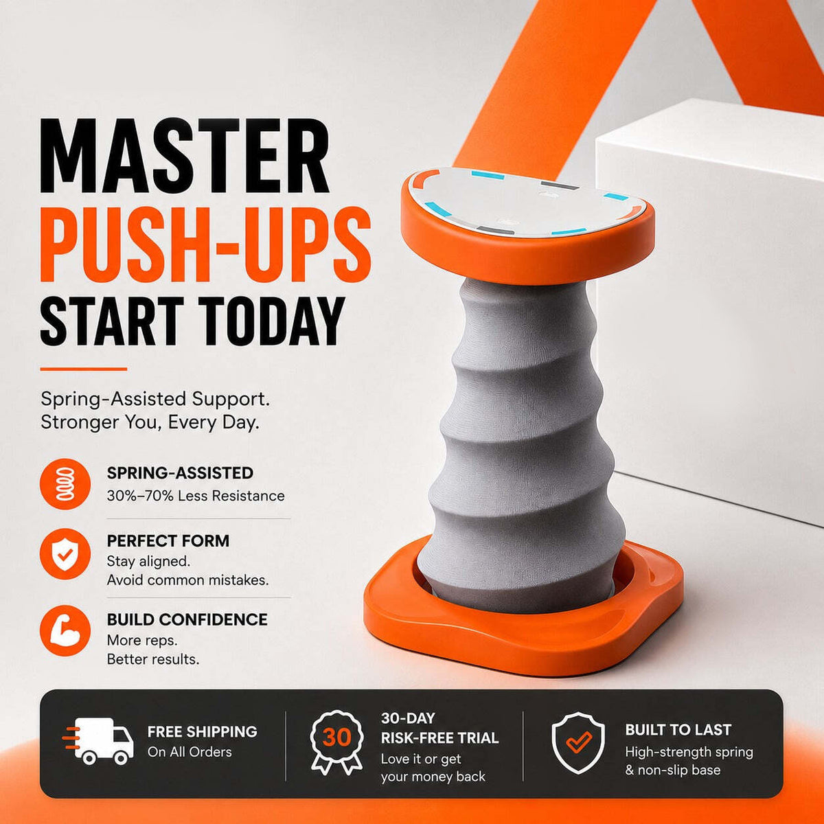 Spring-Assisted Push-Up Trainer