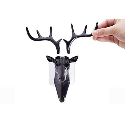 Home Decoration Wall Hanging Decorative Wall Hanger Key Holder - Self Adhesive Deer Head Hanging Hook (Pack of 2) Self-adhesive Deer Head Hanging Hook