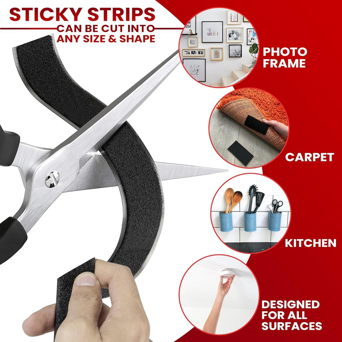 Hook & Loop Adhesive Tape | Velcro Tape Adhesive Double Sided Strips Waterproof Fabric Sticky Tape Hook & Loop Adhesive Tape