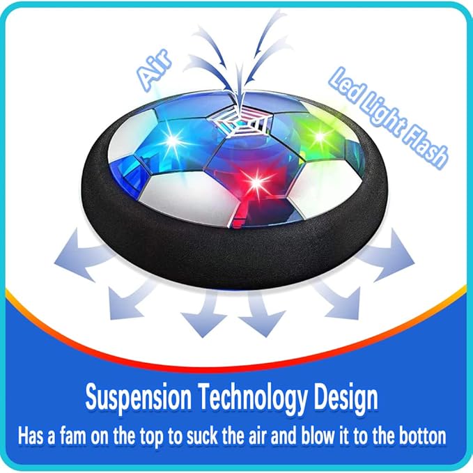 Indoor Air Hover Football | Toy For Kids Musical Toys Led Remote Control Flashing Soccer Ball Indoor Air Hover Football