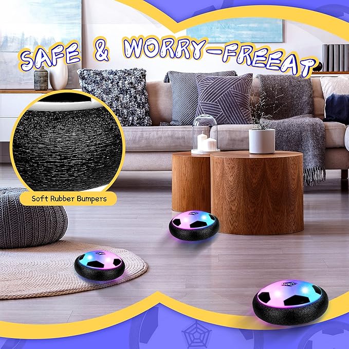 Indoor Air Hover Football | Toy For Kids Musical Toys Led Remote Control Flashing Soccer Ball - Indoor Air Hover Football