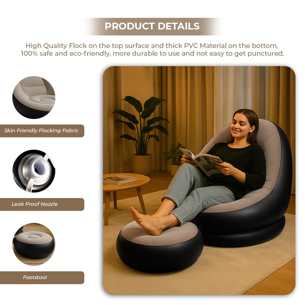 Inflatable Air Sofa with Pump | Air Sofa Bed Couch Chair Reclining Living Room Set - Inflatable Air Sofa with Pump