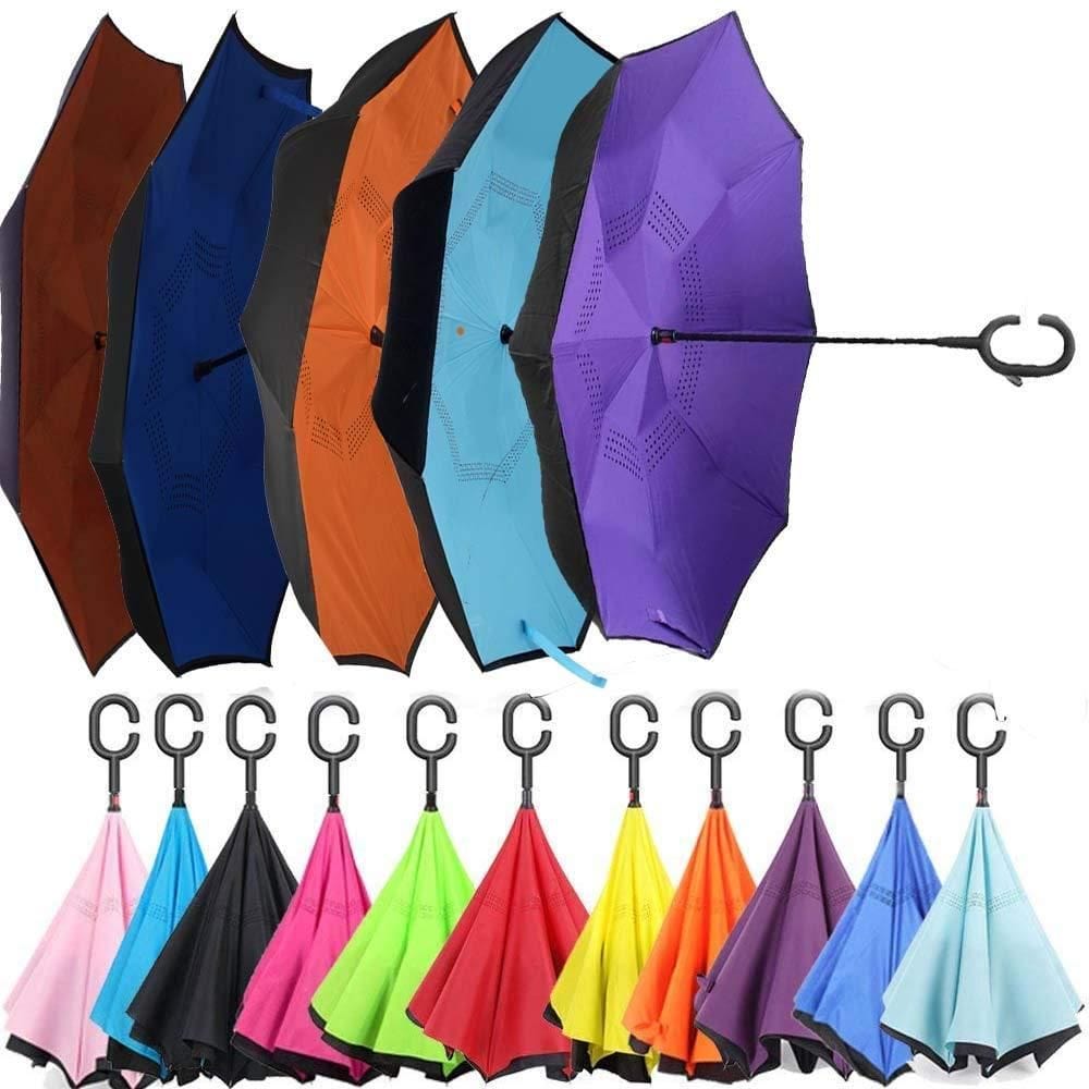 Inverted Reversible Umbrella (Multicolor) | Rain Umbrella Uv Sun Foldable Car Umbrella Inverted Reversible Umbrella (Multicolor)