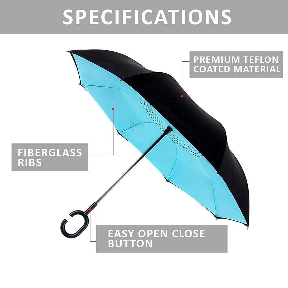 Inverted Reversible Umbrella (Multicolor) | Rain Umbrella Uv Sun Foldable Car Umbrella Inverted Reversible Umbrella (Multicolor)