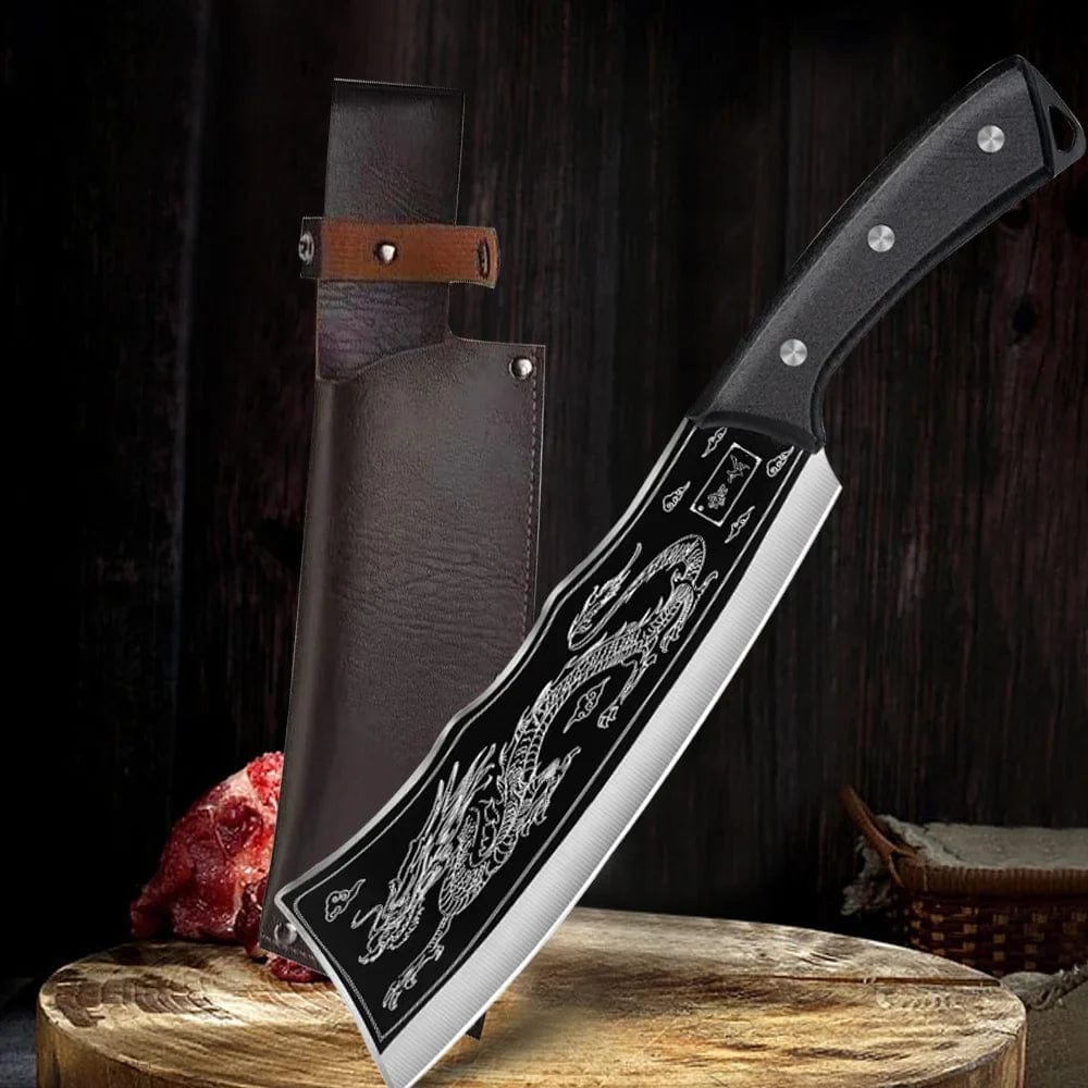 Japanese Dragon Slicer Knife | Dragon Knife Hand Made Steel Forged Titanium Japenese Knife Japanese Dragon Slicer Knife