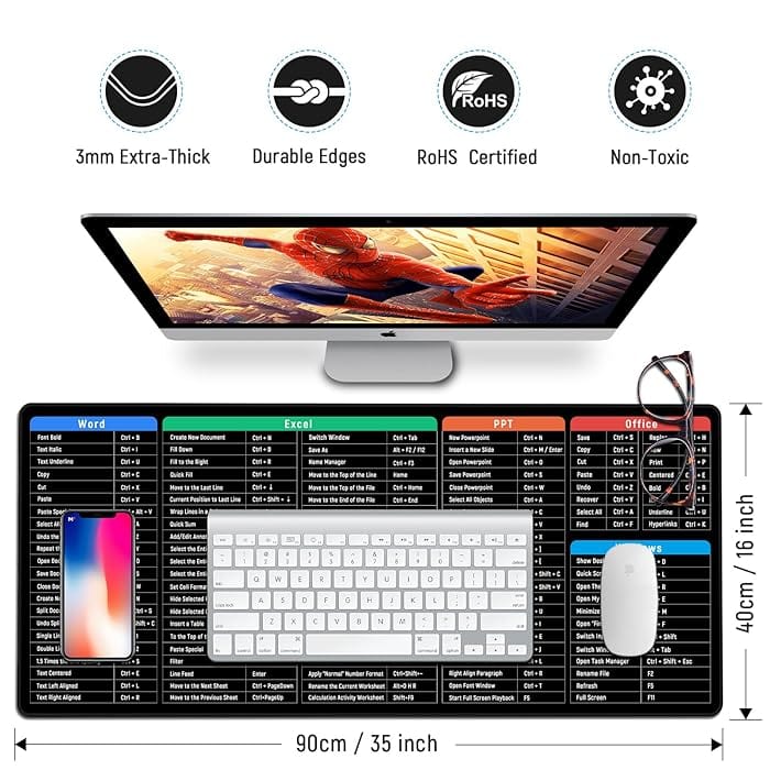 Keyboard Shortcut Keys Mouse pads Keyboard Key Gaming Pad - Anti-slip Keyboard Mouse Pad Anti-slip Keyboard Mouse Pad