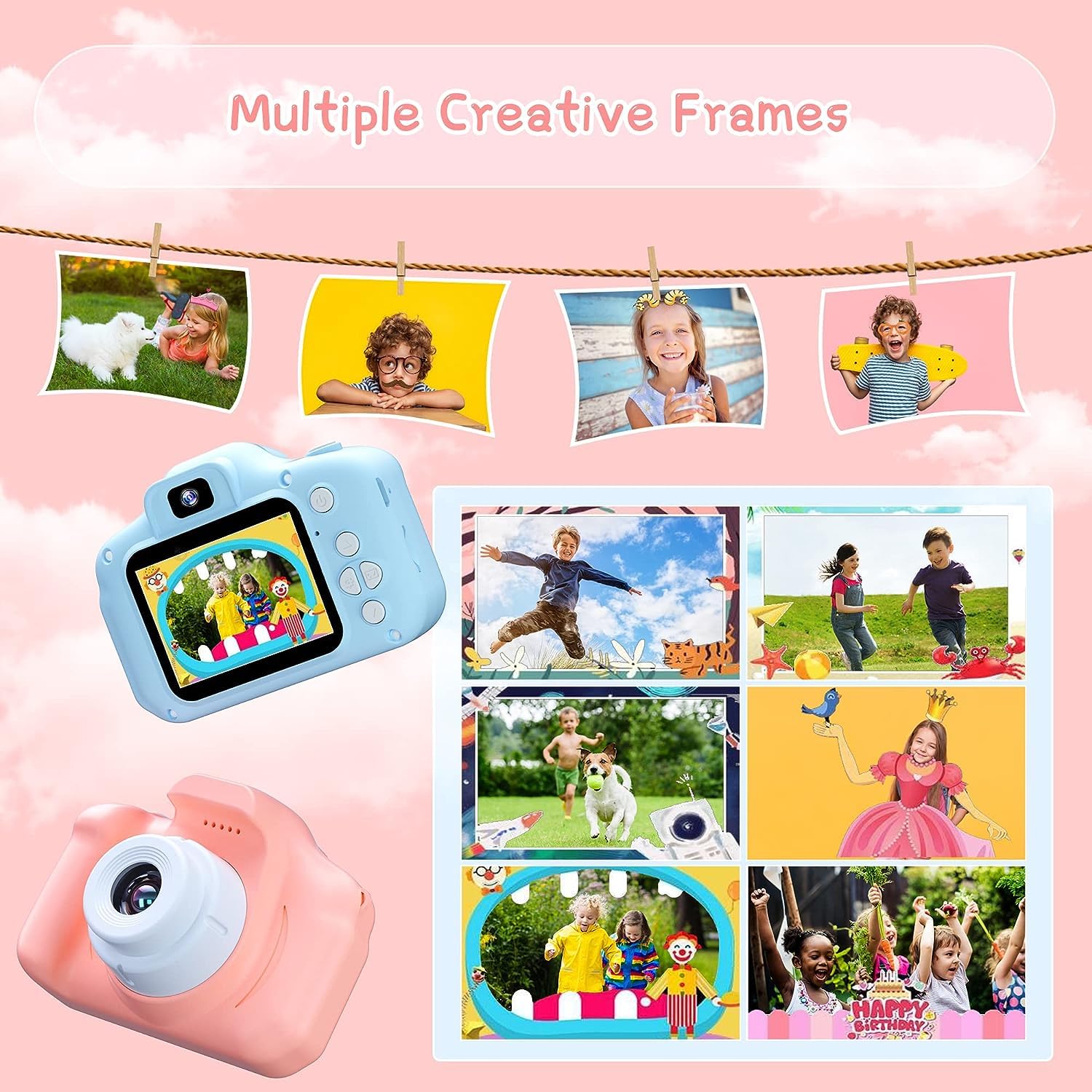 KidCliq | Digital Camera Kids Videography Toy Photo Digicam toys Kidcliq HD Digital Video Camera for Toddler