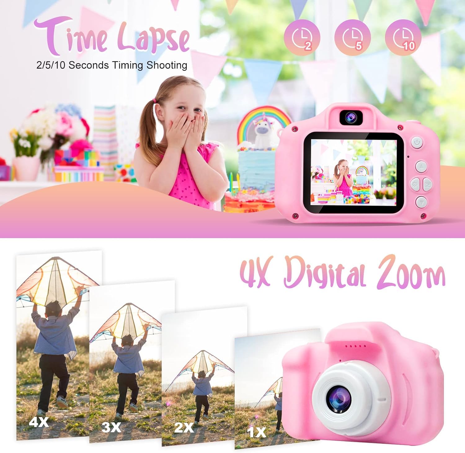 KidCliq | Digital Camera Kids Videography Toy Photo Digicam toys Kidcliq HD Digital Video Camera for Toddler