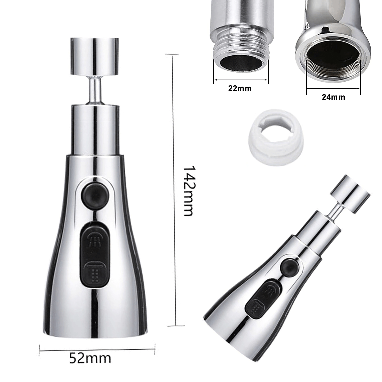 Kitchen Accessories Sink Tap Water Aerator Faucet Tap Purifier  - 3 Modes Water Faucet Sprayer Faucets 3 Modes Water Sprayer