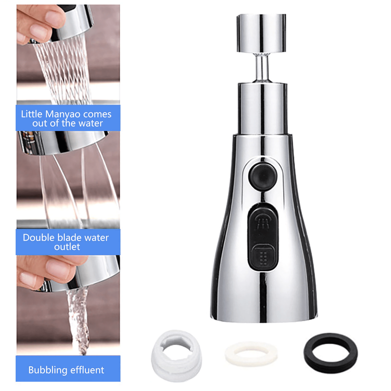 Kitchen Accessories Sink Tap Water Aerator Faucet Tap Purifier  - 3 Modes Water Faucet Sprayer Faucets 3 Modes Water Sprayer