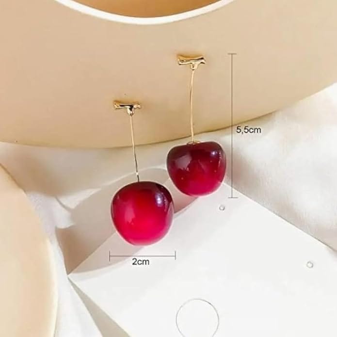 Korean Style Cherry Earrings For Women (Red Colour) Earrings Cherry Earrings Korean Style For Women (Red Colour)