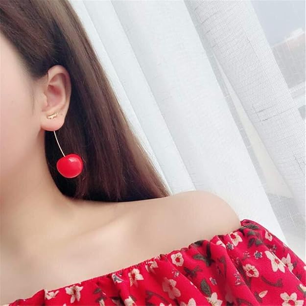 Korean Style Cherry Earrings For Women (Red Colour) Earrings Cherry Earrings Korean Style For Women (Red Colour)