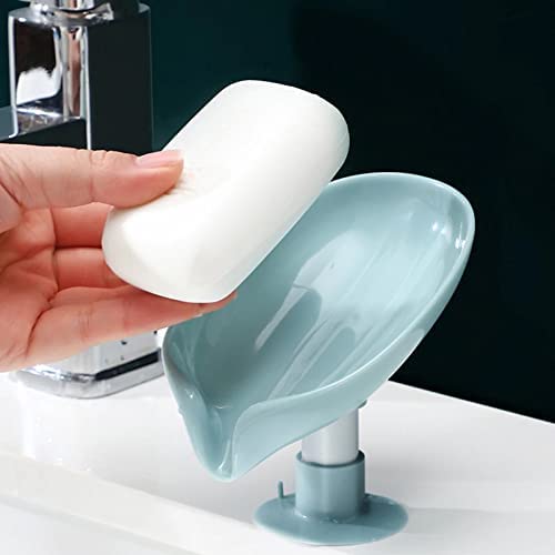 Leaf Shaped Self Draining Soap Holder (Pack of 2) | Handwash Dispenser Soap For Bathroom Soap Holder Case Leaf Shaped - Leaf Shaped Self Draining Soap Holder (Pack of 2)
