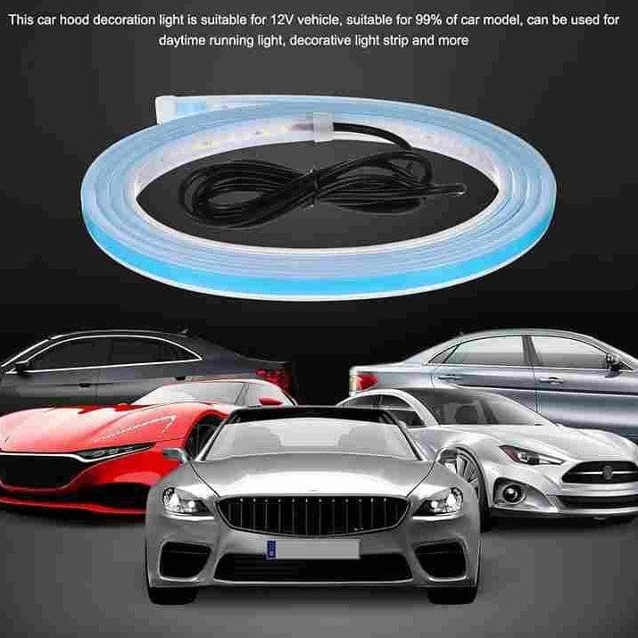 Led Light Neon Strip Lights Rgb Cob Lighting Decoration Ambient Lights - Universal Flexible Car Led Hood Strip Lights (White Light) Car Led Hood Strip Lights