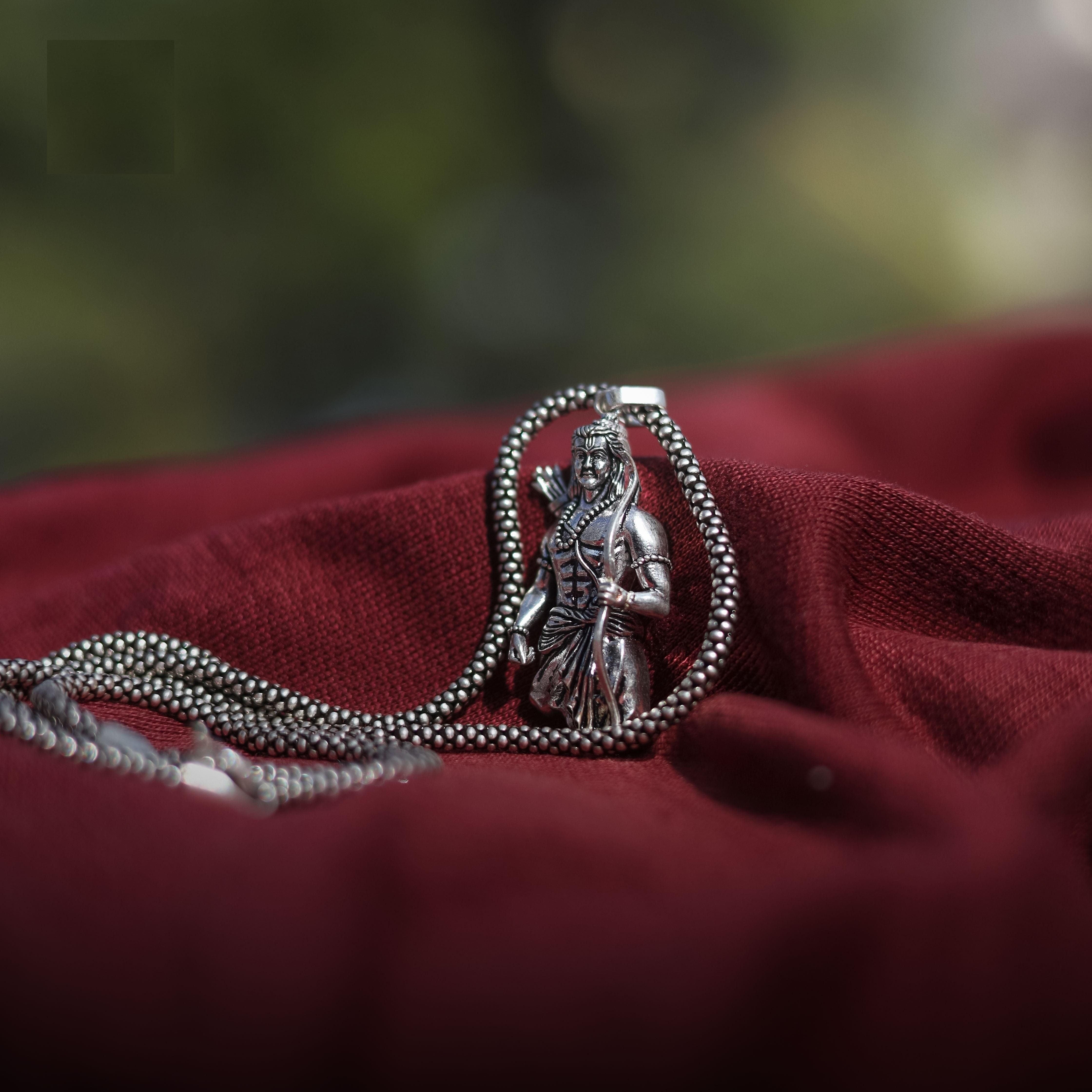 Lord Ram Premium Silver Pendant Chain (Copy) Free Size Lord Ram Premium Silver Pendant Chain (Copy)