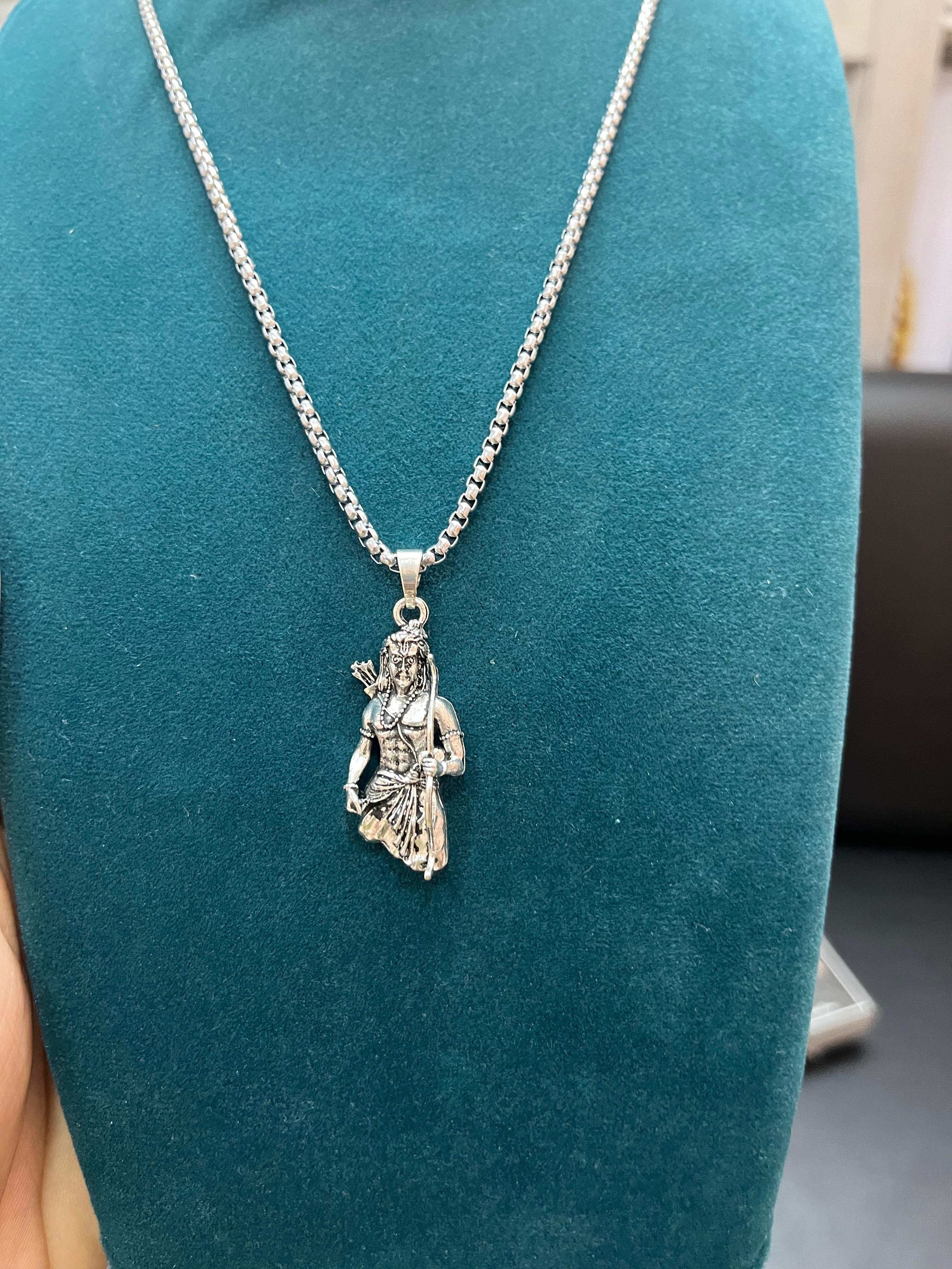 Lord Ram Premium Silver Pendant Chain (Copy) Free Size Lord Ram Premium Silver Pendant Chain (Copy)