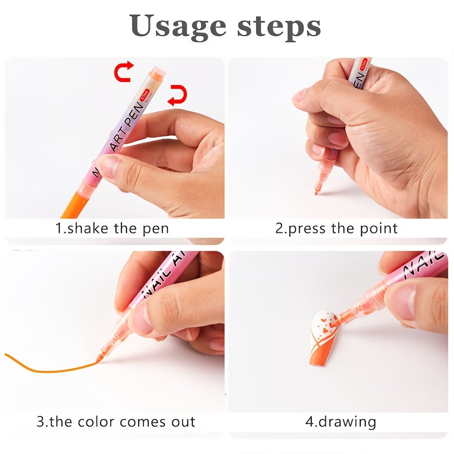 Luxtipxo (12 Pens Pack) | Nail Art Artwork Design Painter Kit Designing Colors Set Nail Art Pen (12 Pens Pack)