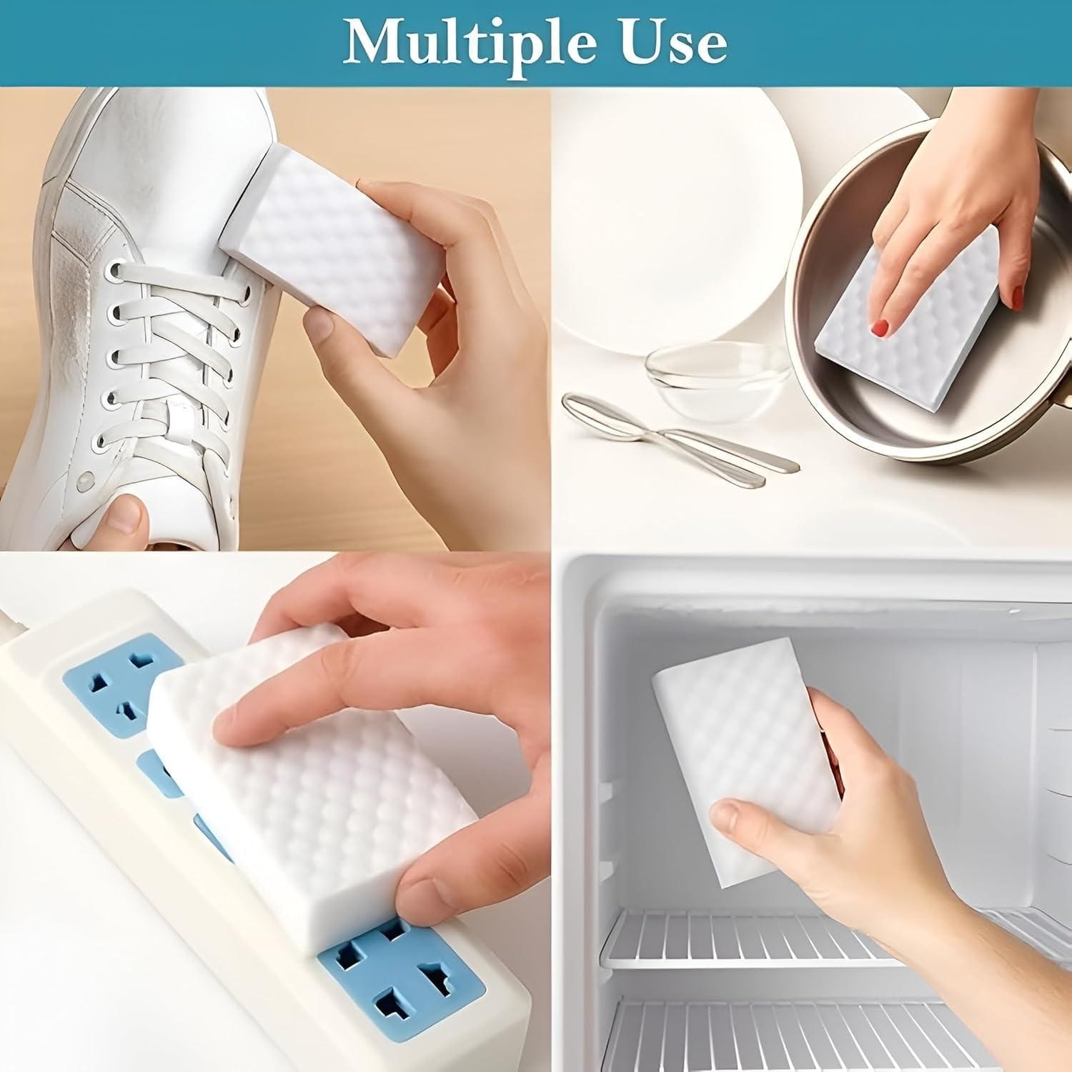 Magic Eraser Cleaning Sponge (Pack of 6) | Magic Eraser Kitchen Cleaner Cleaning Sponge Scrubber Brush Magic Eraser Cleaning Sponge (Pack of 6)