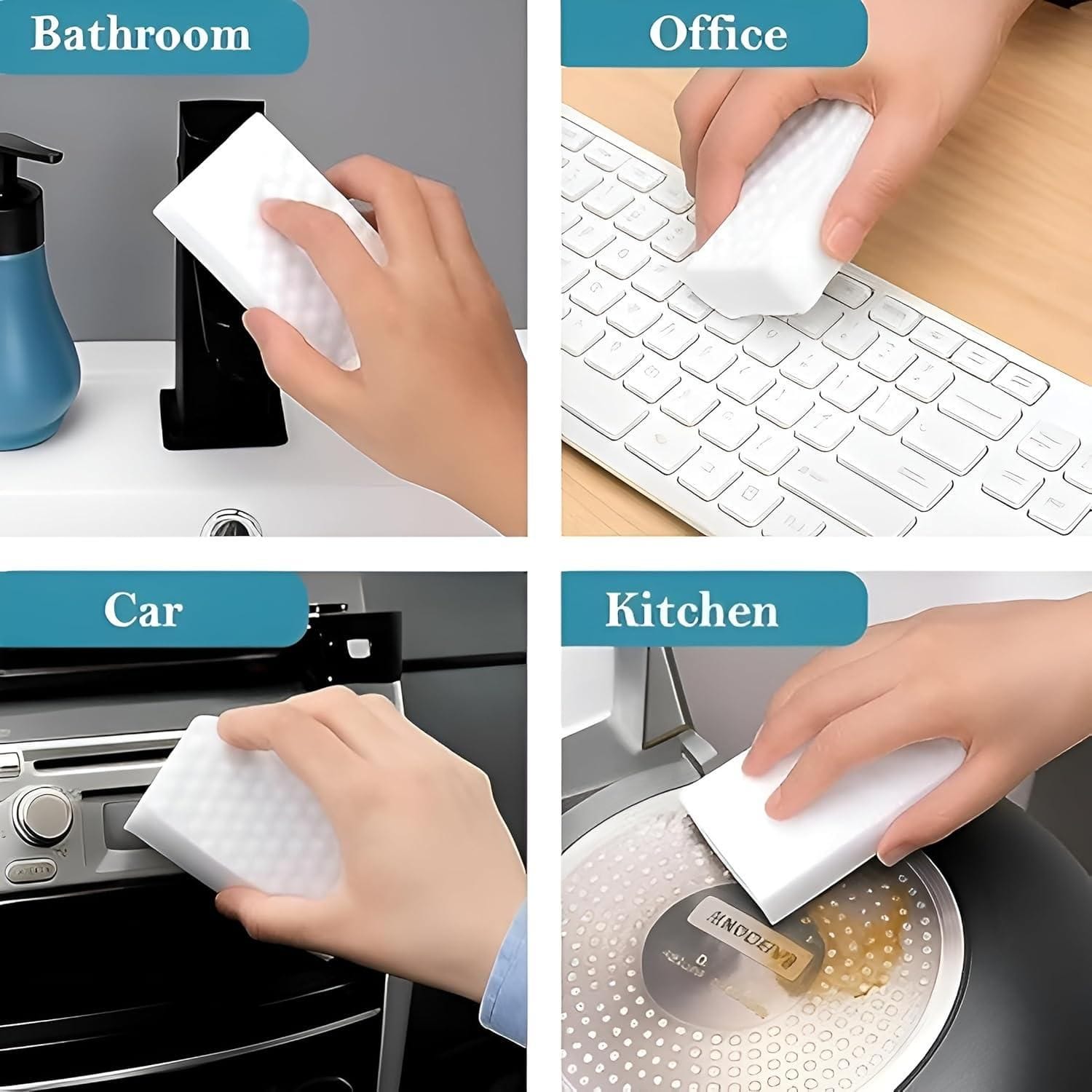 Magic Eraser Cleaning Sponge (Pack of 6) | Magic Eraser Kitchen Cleaner Cleaning Sponge Scrubber Brush Magic Eraser Cleaning Sponge (Pack of 6)