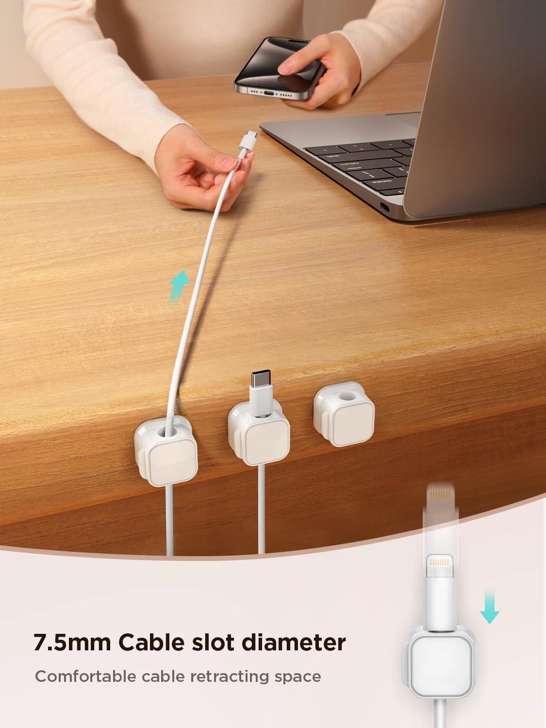 Magnetic Cable Clip (8 pcs) | Cable Holder Management Organizer Wire Clips Desk Cord  Magnetic Cable Clip (8 pcs)