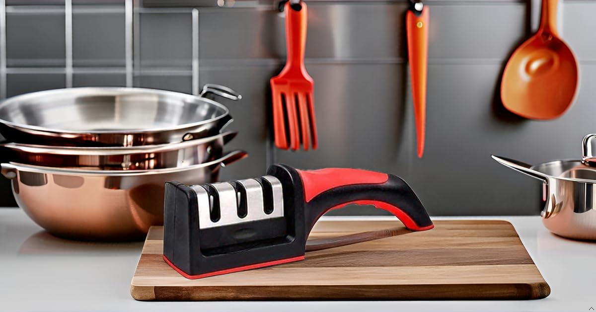 Manual Knife Sharpener | Manual Red Knife Sharpener Sharpening Tool For Ceramic Steel Knife - Manual Knife Sharpener