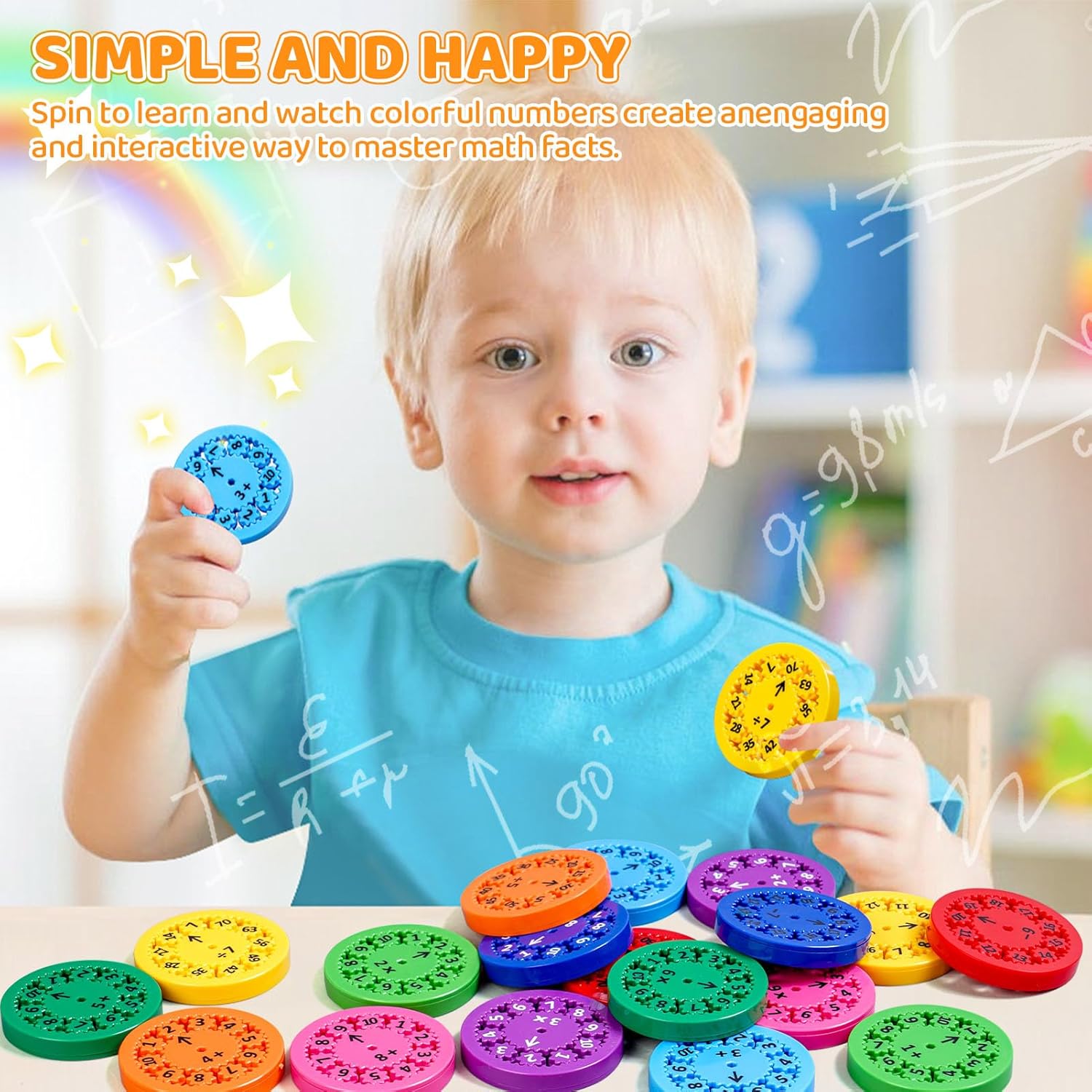 Maths Fidget Spinners (Pack of 2) | Fidget Spinner Toys Spin Toy Sensory Fidget Math Toys Set - Maths Fidget Spinners (Pack of 2)