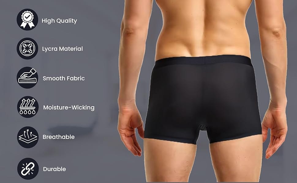 Men's Icy Silk Boxer Briefs | Men's Underwear Trunks Inner Wear Underclothes Boxer Briefs Men's Icy Silk Boxer BriefsIcy Silk Underwear for Men (Pack of 3)