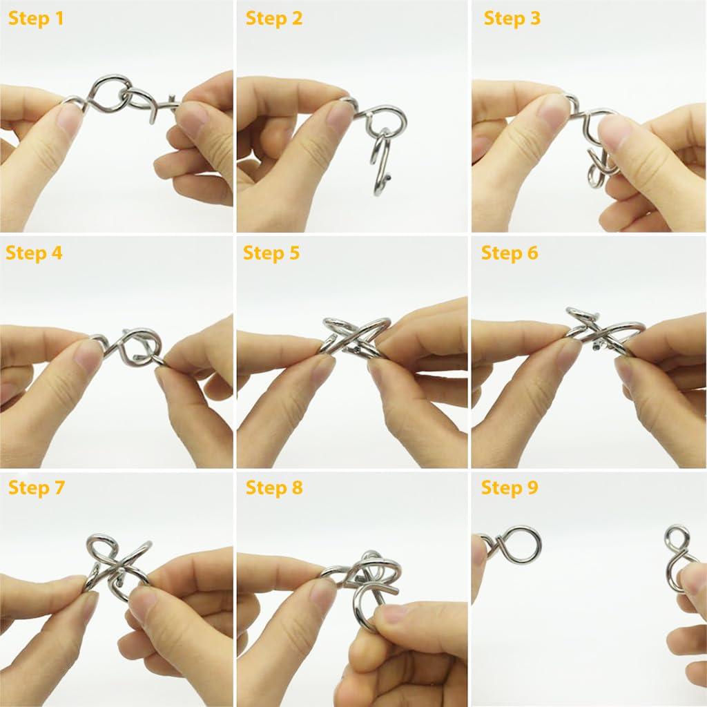 Metal Wire Puzzle Set | Puzzle Games Brain Teaser Puzzlers Toys Twisting Game Metal Wire Puzzle Set