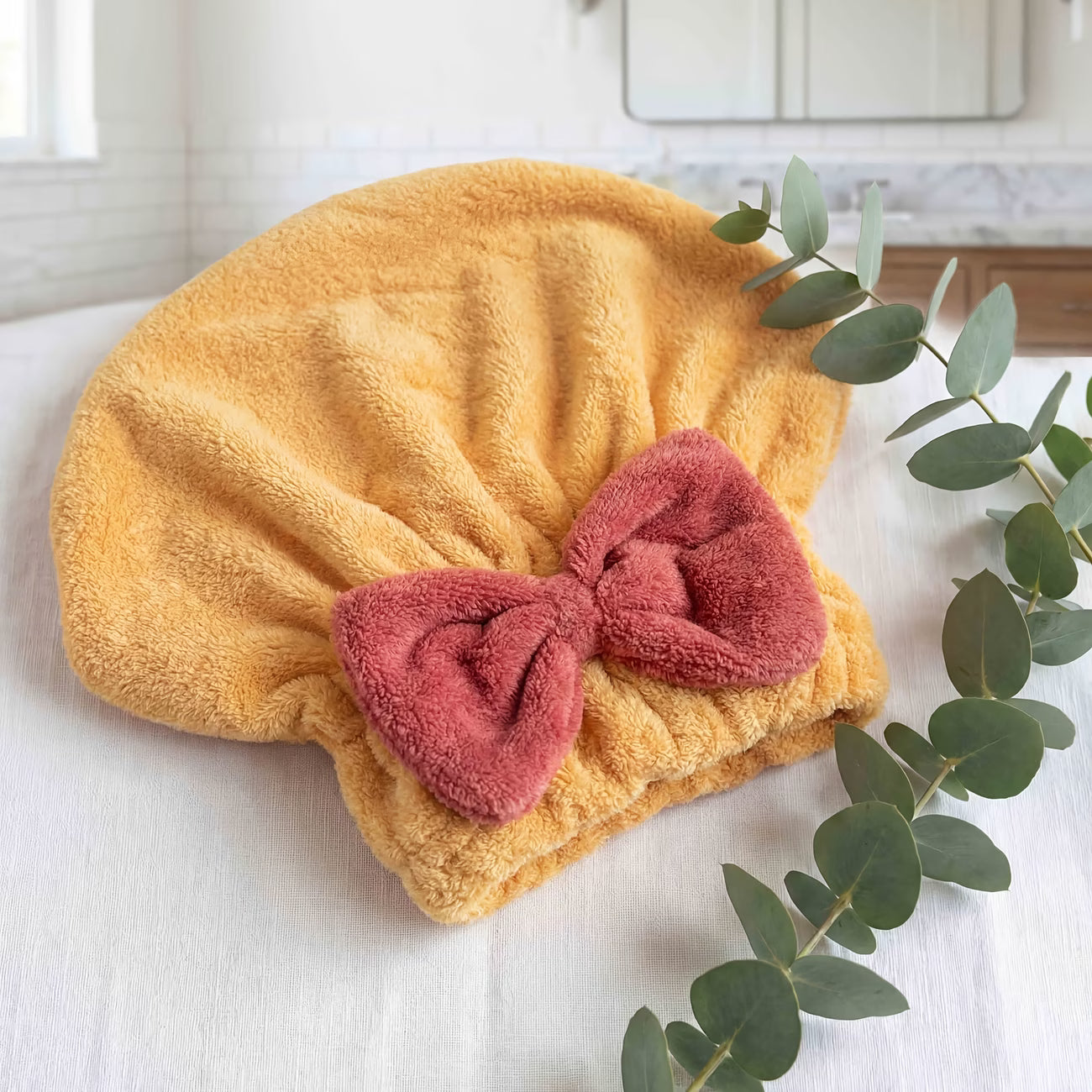 Microfiber Hair Towel Cap (Set of 2) | Blow Drying Hair Towel Microfibre Hair Cap Scarf Wrapped Towels Microfiber Hair Towel Cap (Set of 2)