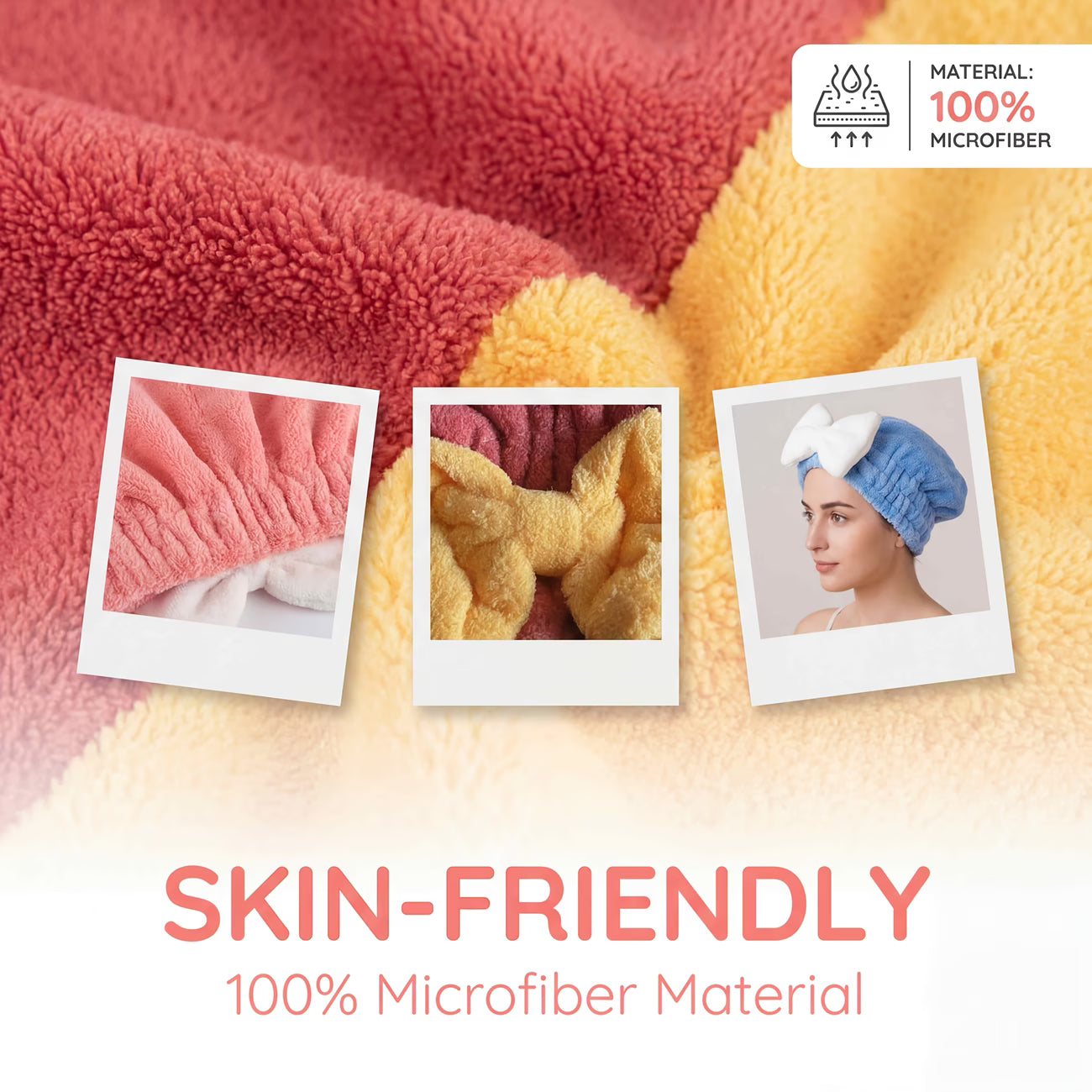 Microfiber Hair Towel Cap (Set of 2) | Blow Drying Hair Towel Microfibre Hair Cap Scarf Wrapped Towels Microfiber Hair Towel Cap (Set of 2)