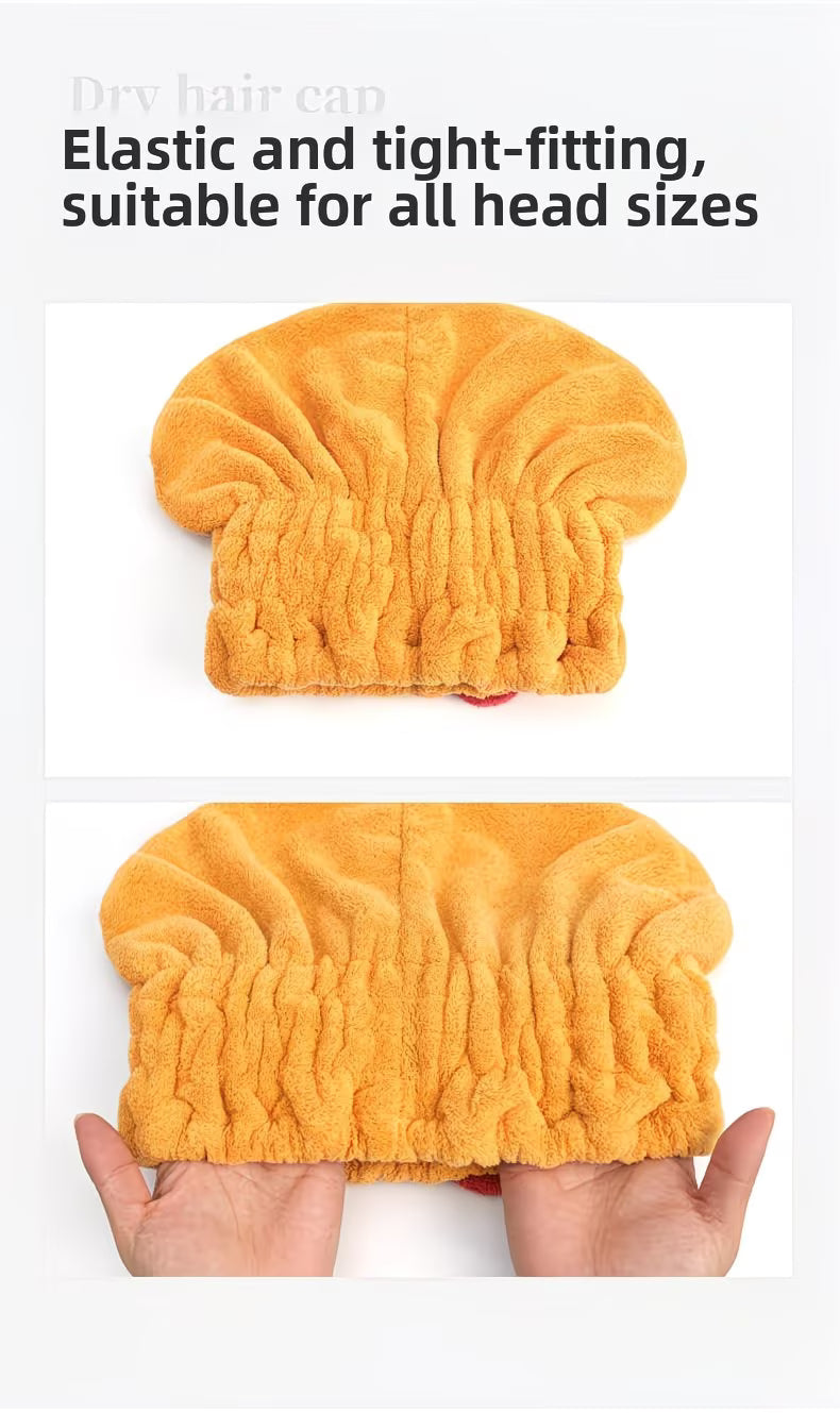 Microfiber Hair Towel Cap (Set of 2) | Blow Drying Hair Towel Microfibre Hair Cap Scarf Wrapped Towels Microfiber Hair Towel Cap (Set of 2)