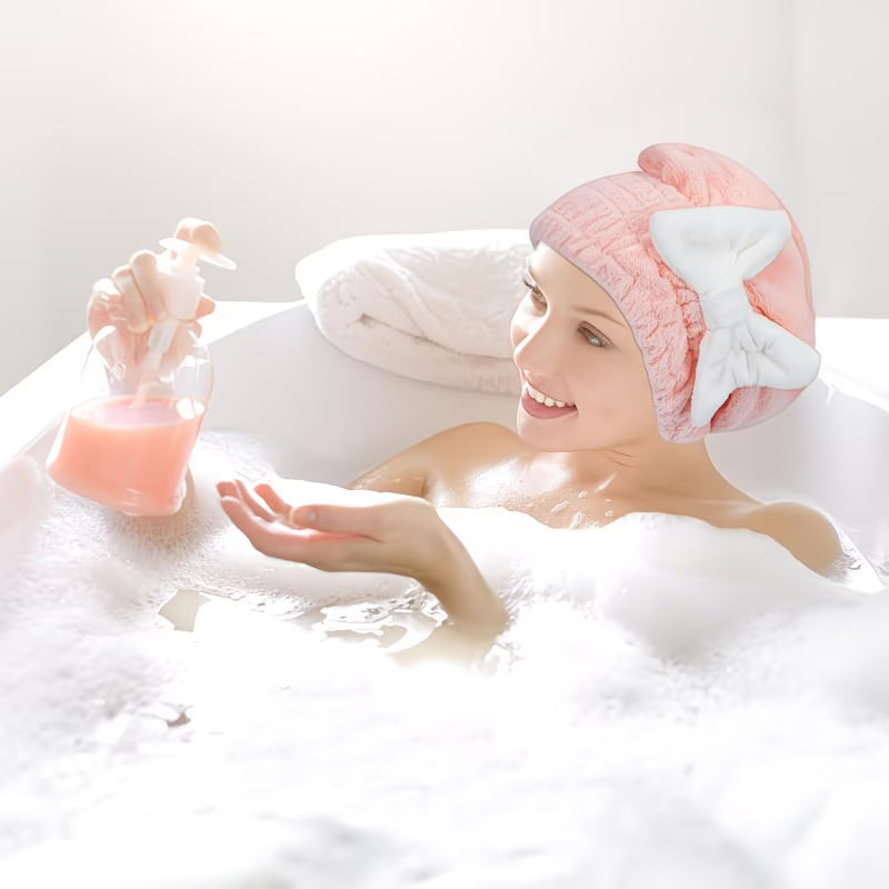 Microfiber Hair Towel Cap (Set of 2) | Blow Drying Hair Towel Microfibre Hair Cap Scarf Wrapped Towels Microfiber Hair Towel Cap (Set of 2)
