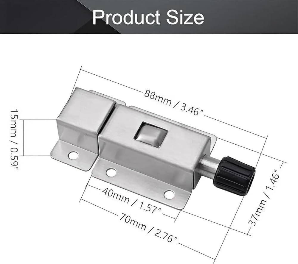 Mini Door Spring Lock | Door Lock Spring Latch Home Sensor Padlock Bolt - Pack of 1 - Mini Door Spring Lock