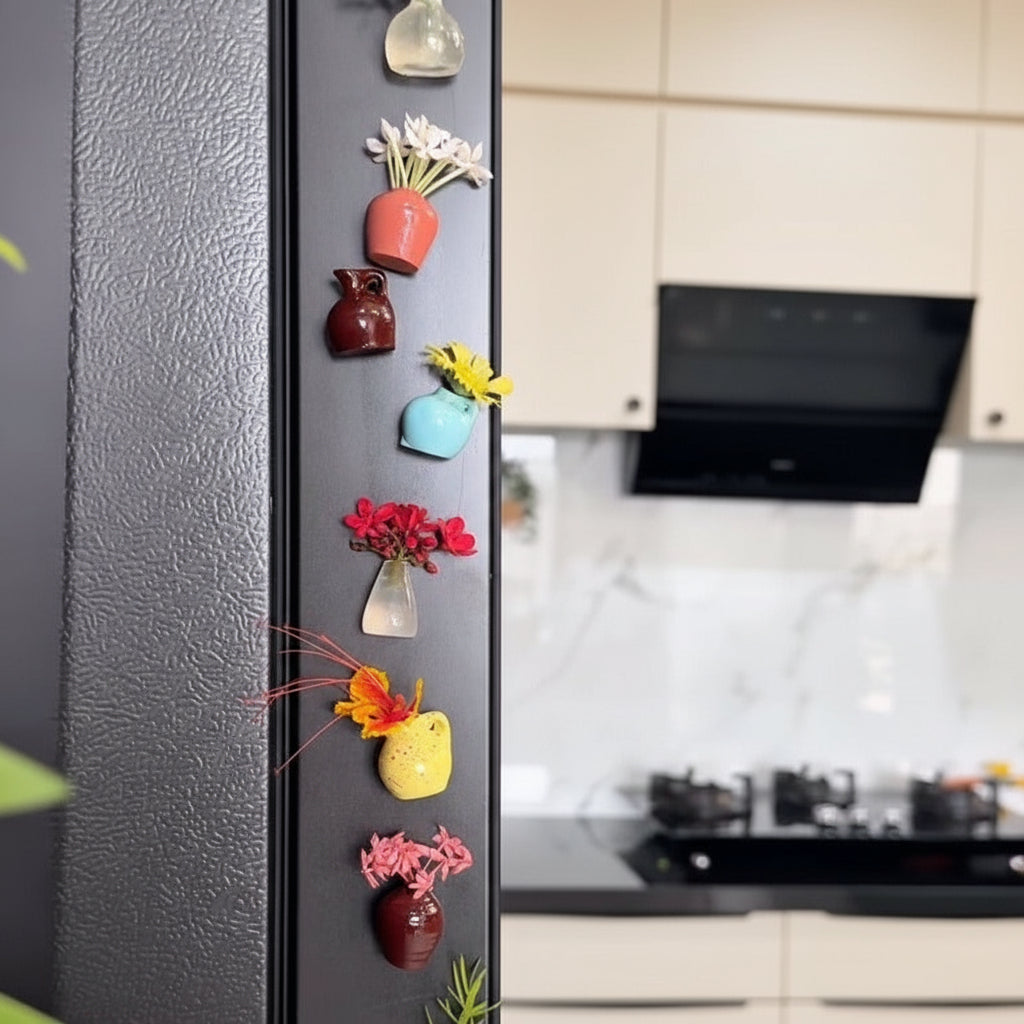 Mini Flower Vase Fridge Magnets | HomeDecor Flower Vase Fridge Magnets For Refrigirators Ceramic Vase - Home - Mini Flower Vase Fridge Magnets