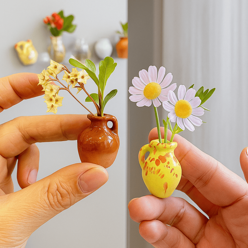 Mini Flower Vase Fridge Magnets | HomeDecor For Refrigirators Ceramic Vase Home Mini Flower Vase Fridge Magnets