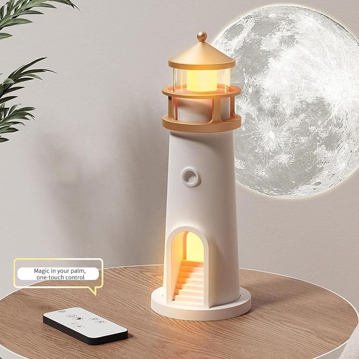 Moon Lamp Projector Lighthouse | Night Light Table Lights House Moonlight Home Decor Moon Lamp Projector Lighthouse
