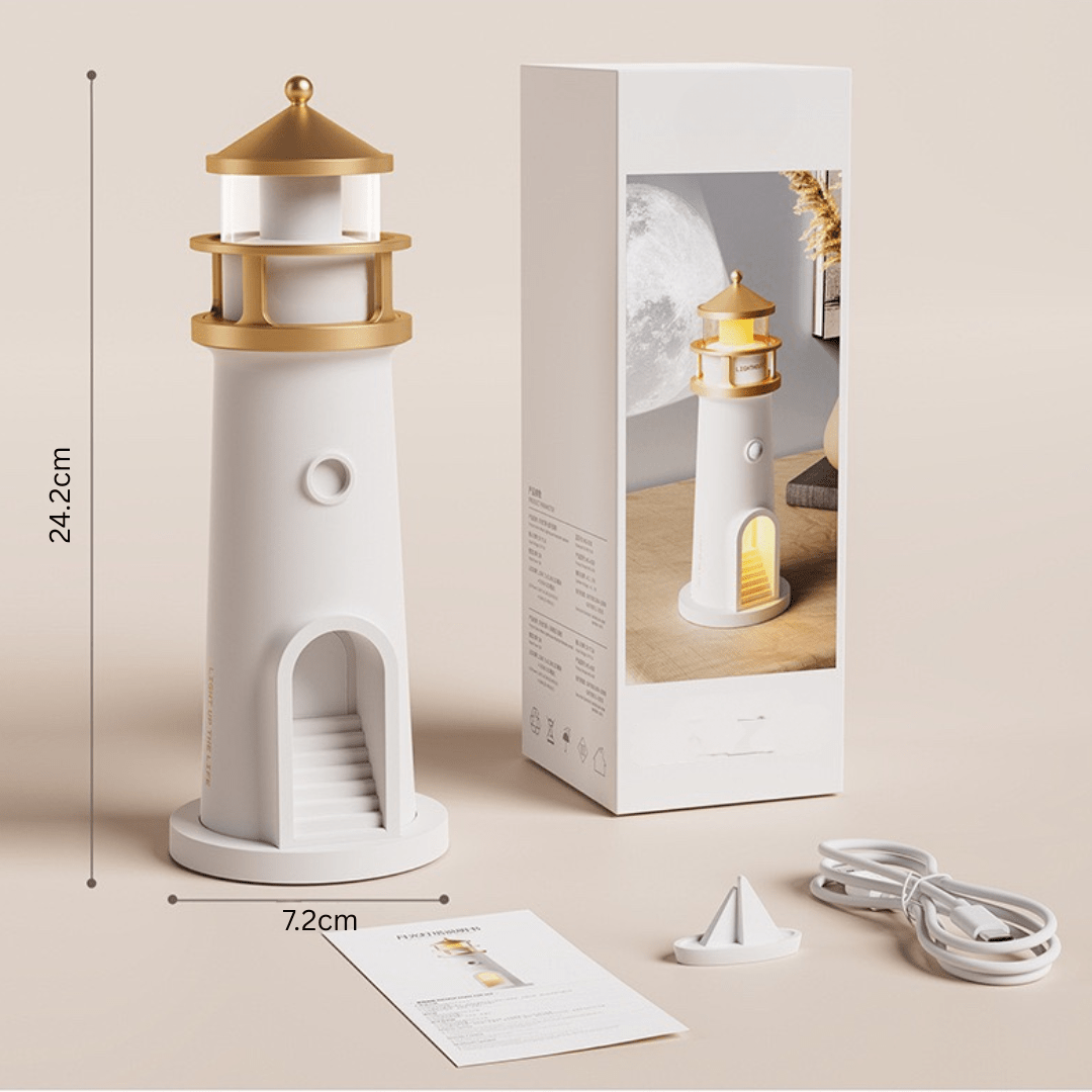 Moon Lamp Projector Lighthouse | Night Light Table Lights House Moonlight Home Decor Moon Lamp Projector Lighthouse
