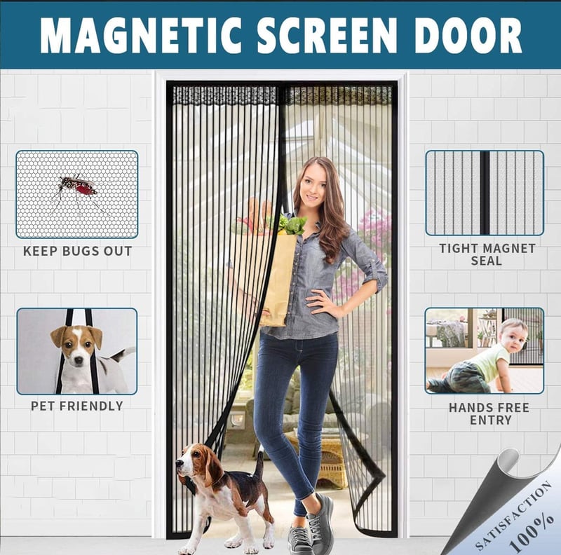 Mosquito Net For Windows And Doors Mesh Door Window Nets  - The Smart Magic Mesh - Magnetic Screen Door Smart Magic Mesh