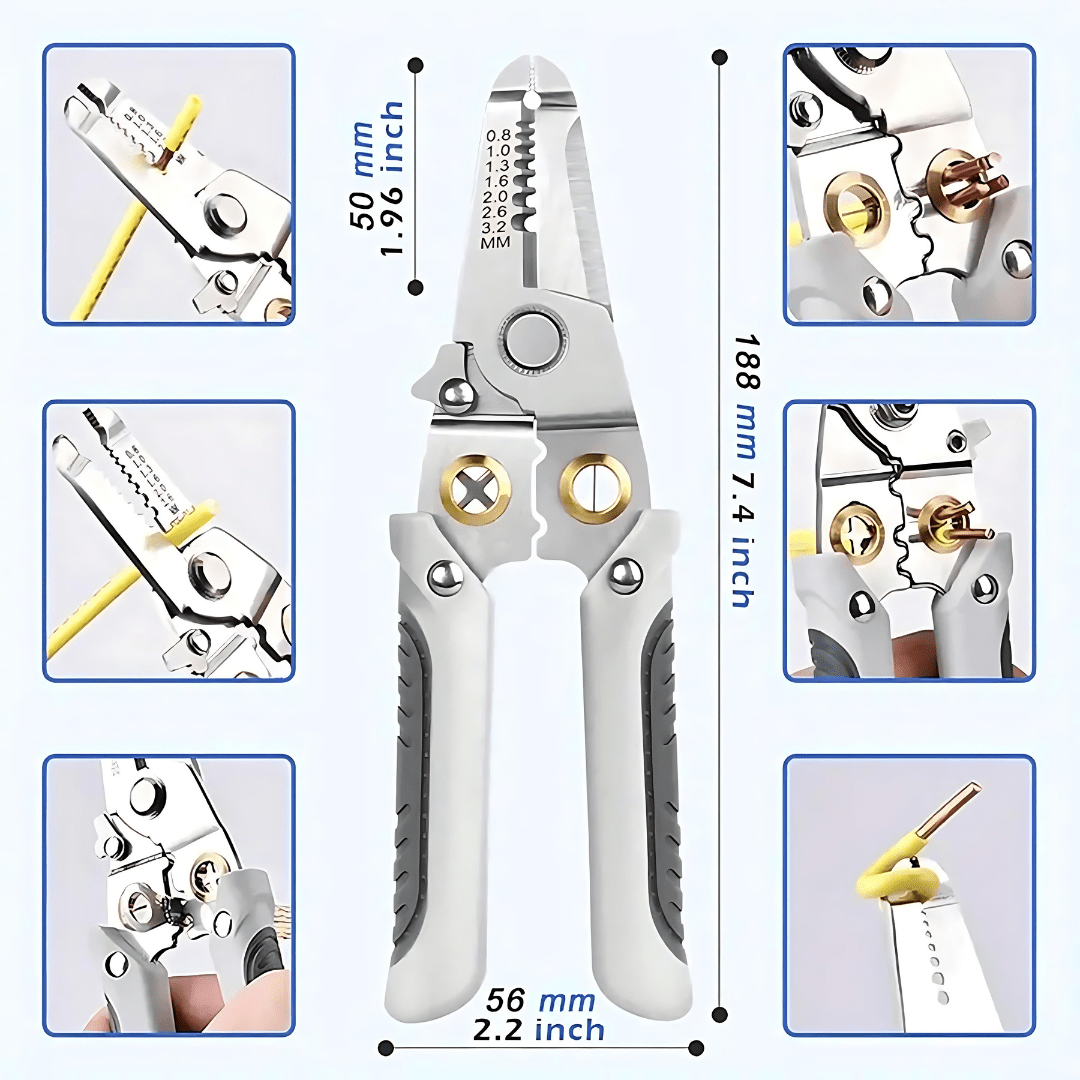 Multi-functional Wire Stripper & Cutter | Wire Stripper Cutter Tool Cable Hand Cutter Electrician Tool Multi-functional Wire Stripper & Cutter