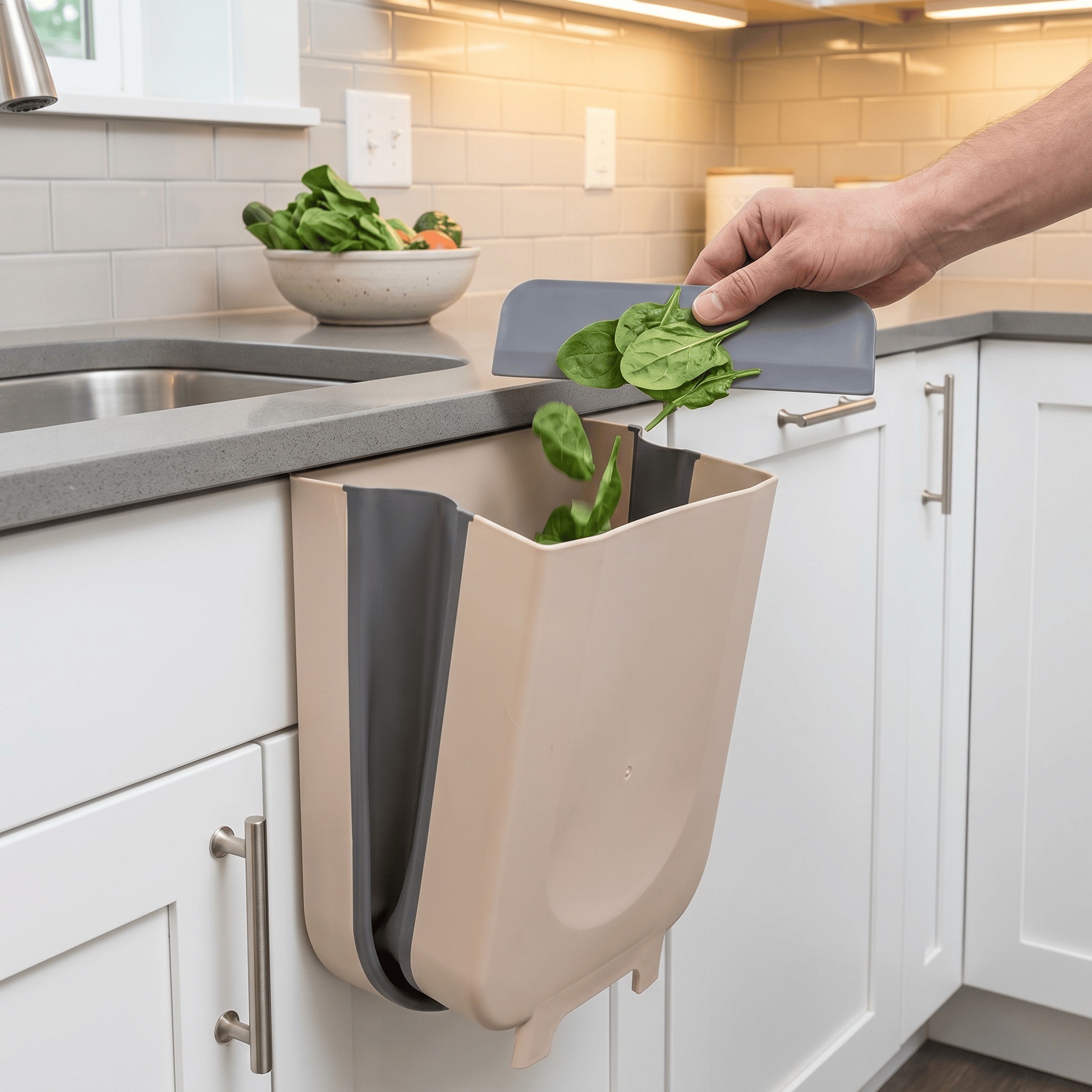Multipurpose Foldable Hanging Dustbin | Basket For Kitchen Hanging Baskets Storage Multipurpose Hang Dustbin Multipurpose Foldable Hanging Dustbin