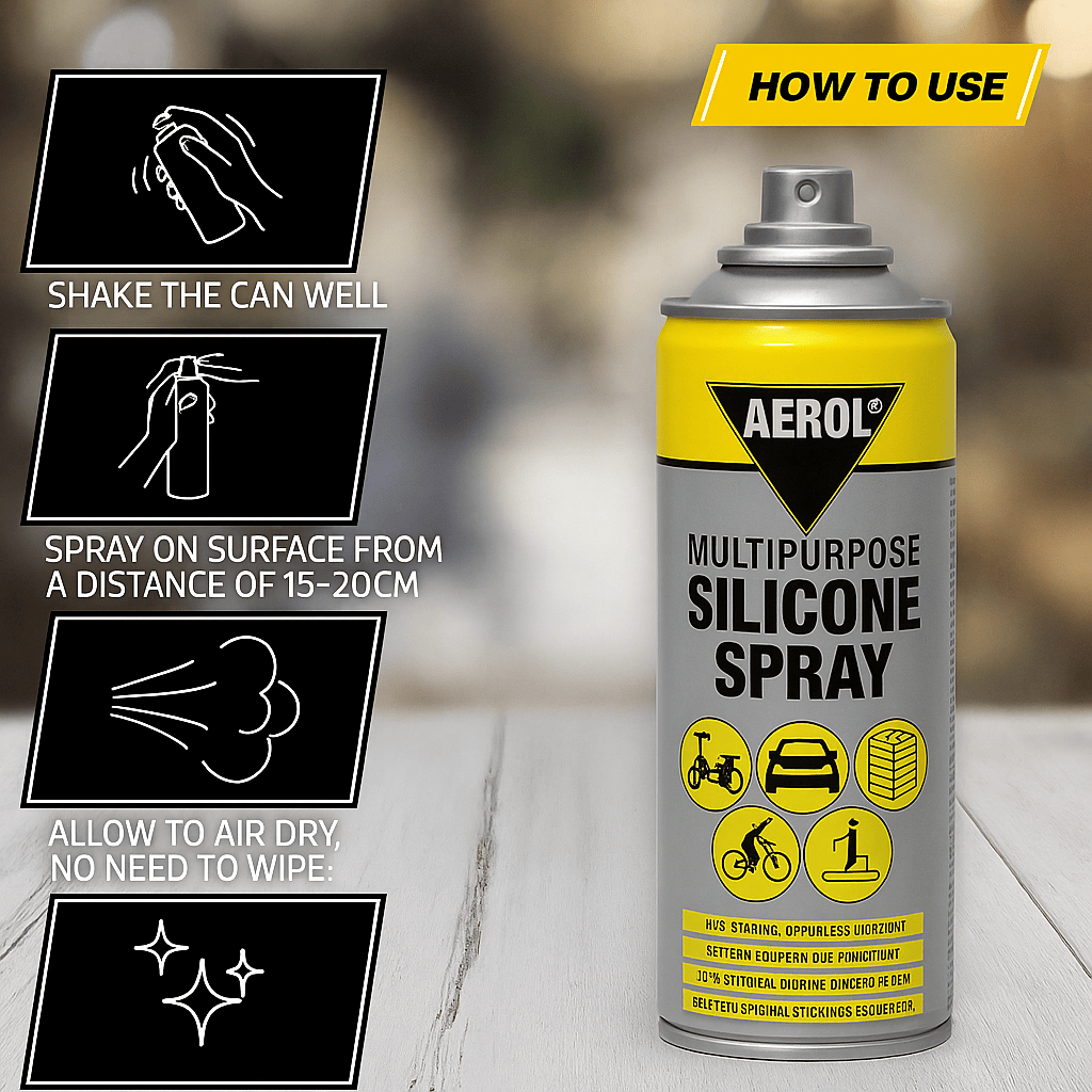 Multipurpose Silicone Spray | Lubricant Oil Grease Aerosol Oil Cleaning Car Care Multipurpose Silicone Spray
