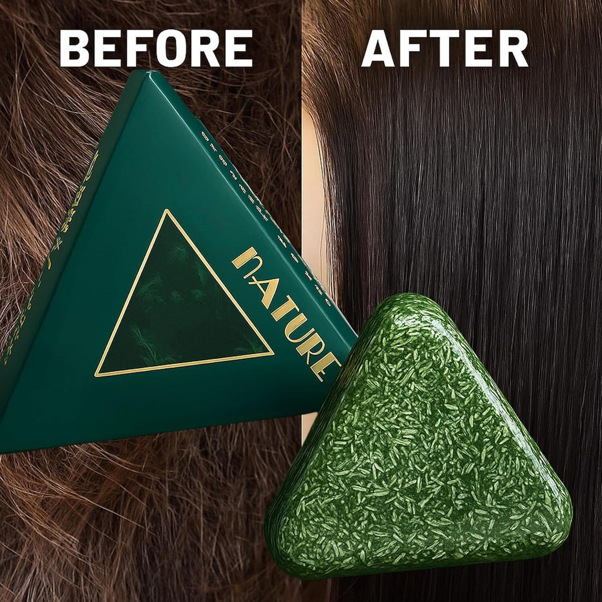Nature Triangle Shampoo Bar (Set of 2) | Hair Care Natural Shampoo herbal Medical Soap Bar Hair Products Pack of 2 Nature Triangle Shampoo Bar (Set of 2)