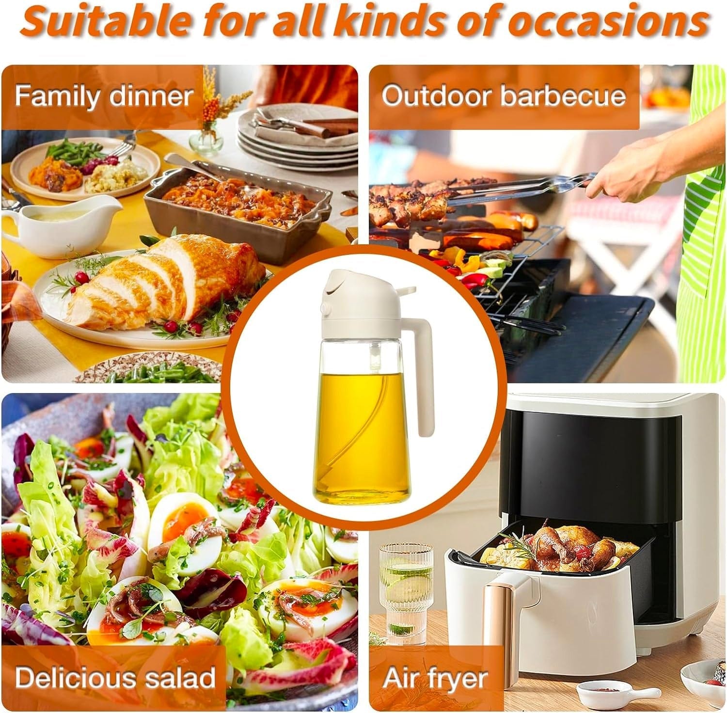 Oil Dispenser Cooking Food Canister Container Oil Bottle For Kitchen Oil Dispenser And Sprayer